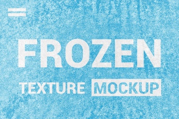 冬天冰冻下雪纹理样机展示模型mockups