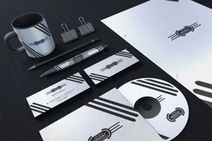 黑色高端商务品牌办公用品样机模板Black Branding Identity