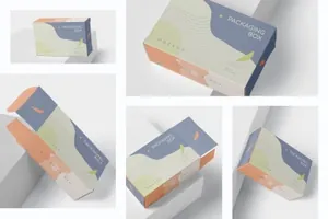 扁平矩形产品包装盒效果图样机 Package Box Mockup – Slim Rectangle Shape