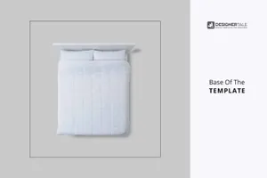 大号双人床床上用品印花图案设计样机模板