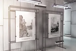 展会展厅灯箱海报画面样机模板 Exhibition Gallery Mockup