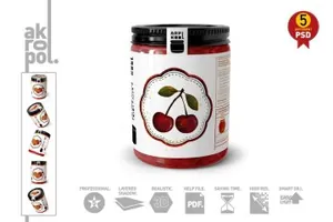 逼真的果脯食品罐子样机模板Jar Mock Up