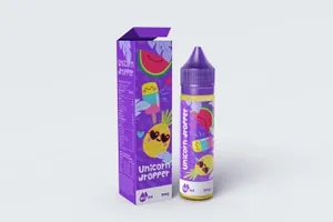 可爱逼真独角兽滴管瓶智能对象元素PSD文件Vape Unicorn Dropper