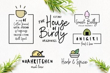 一个可爱的字体外加小清新图标 Sweet Belly  Font Duo   Bonus