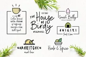 一个可爱的字体外加小清新图标 Sweet Belly  Font Duo   Bonus