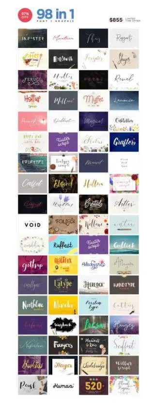 独立矢量图形 270款花卉元素 FontGrap