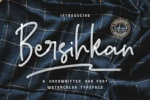水彩墨水手写签名英文字体 Bersihkan - Watercolor Signature SVG