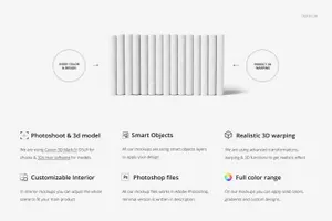 成卷的面料图案花样设计设计展示样机Folded Fabrics Mockup