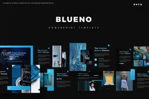 时尚高端蓝色配色的高品质精美ppt模板