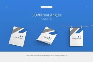 A4尺寸广告传单纸样机集