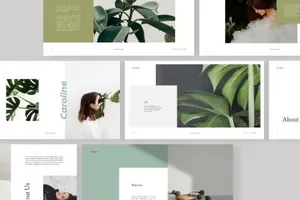 文艺绿植ppt素材 POHON PowerPoint Template
