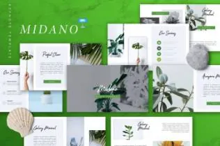 简约时尚清新的keynote幻灯片演示模板幻灯片midano creative