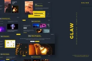 优雅高端时尚谷歌幻灯片演示模板Glaw - Google Slides