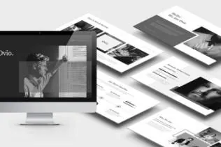 时尚高端黑白ppt模板ovio-monochrome