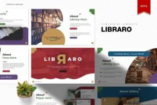 图书馆风格ppt模板libraro powerpoint