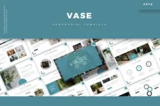 文艺多功能大图与大数据展示ppt模板vase-powerpoint