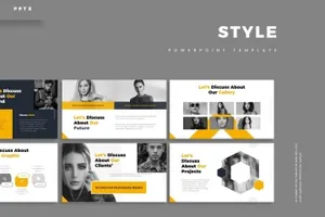 几何图形幻灯片演示模板style powerpoint