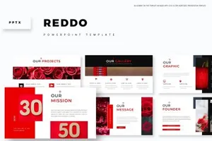 红色中国风感觉的ppt模板Reddo  Powerpoint