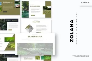 高端绿植相关的ppt模板Zolana - Google Slides
