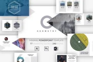 多几何设计图形创意ppt模板minimal-powerpoint