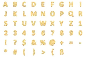 时尚高端奶酪芝士3D立体英文字体字母集合