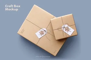 包装样机牛皮纸包装个性包装Craft Paper Giftbox Mockup