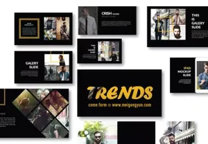 超酷黑色ppt模板 Trends Multipurpose