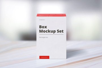 矩形盒子包装设计样机模板套装