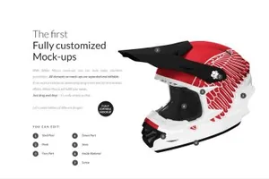 越野赛车职业运动头盔样机Mockups