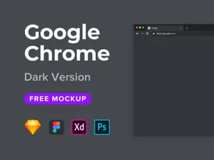 谷歌浏览器网页展示模版 Google Chrome Xd Mockup Dark  Light