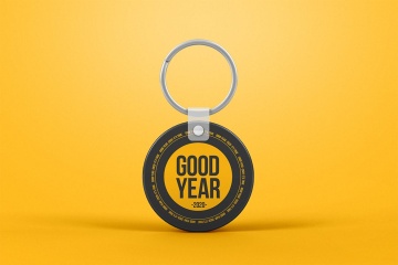 圆形钥匙链样机模板 Circle Keychain Mockup