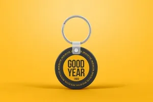 圆形钥匙链样机模板 Circle Keychain Mockup