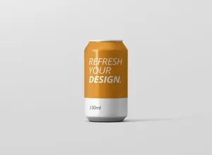 高分辨率智能对象背景纹理易拉罐可乐罐 Can Mockup