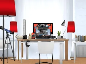 创意办公桌面响应式设计效果图预览样机 Responsive Website