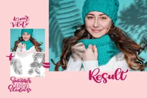 时尚高端夏季花卉阴影质感背景叠加纹理VI样机展示模型