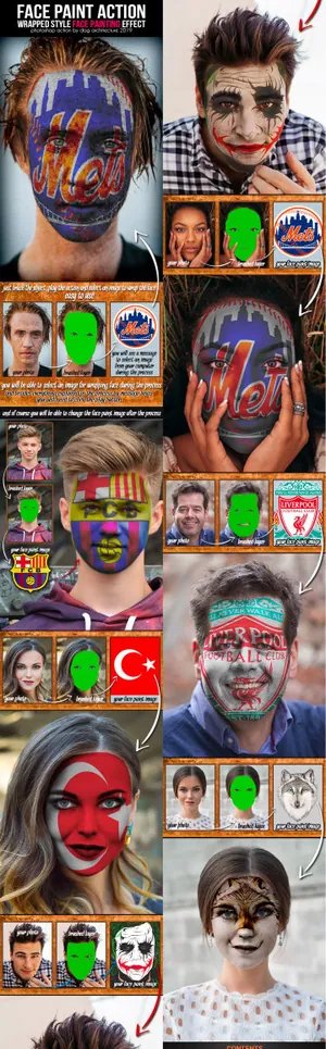 脸部节日庆祝纹样设计展示样机下载