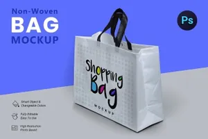 无纺布购物袋外观设计图样机 Non Woven Bag Mockup