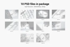 时尚高端房地产名片海报设计VI设计样机展示模型mockups