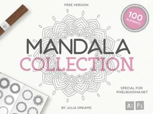 100 Vector Mandala Illustrations 矢量花边圆圈图