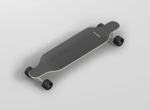 各种角度和视图的高分辨率和完全可定制的Freeride Longboard Mockup滑板