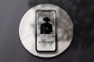 优雅阴影背景iPhone智能手机屏幕预览样机 Modern Mobile Mockups