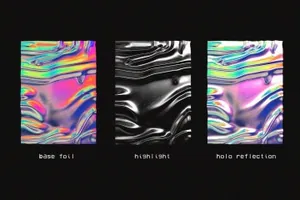 时尚绚丽多彩全息铝箔质感的背景叠加纹理样机展示模型