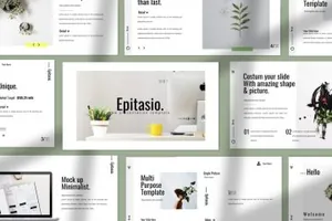 夏季清新时尚简约品牌创意多用途主题设计模板Clean Keynote