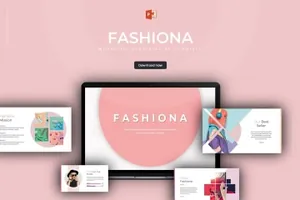 粉色时尚女性产品ppt模板fashiona powerpoint