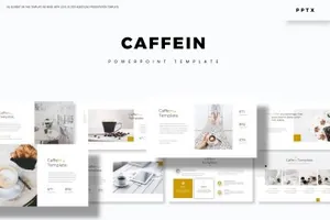 时尚高端优雅简约咖啡馆配色Caffein  Powerpoint