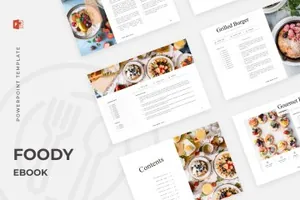 美食类精美简洁的ppt模板Foody Ebook