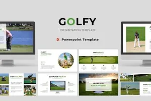 高尔夫内容介绍相关企业ppt模板golfy-powerpoint