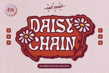 新颖的雏菊为灵感的复古英文标题字体 DAISY CHAIN / A Funky Display Face