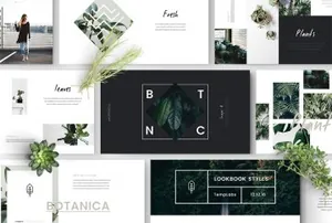 时尚ppt模板 FYLORA Lookbook Powerpoint Template