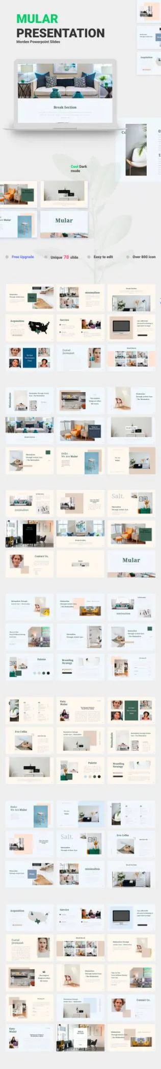 简约大图时尚的精美商务ppt模板Mular Presentation